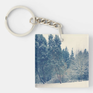 Winter Snow in Wilsonville, Oregon Key Ring