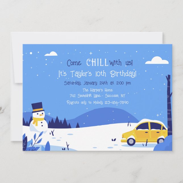Winter Snow Invitation (Front)