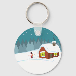 Winter Snow Key Ring