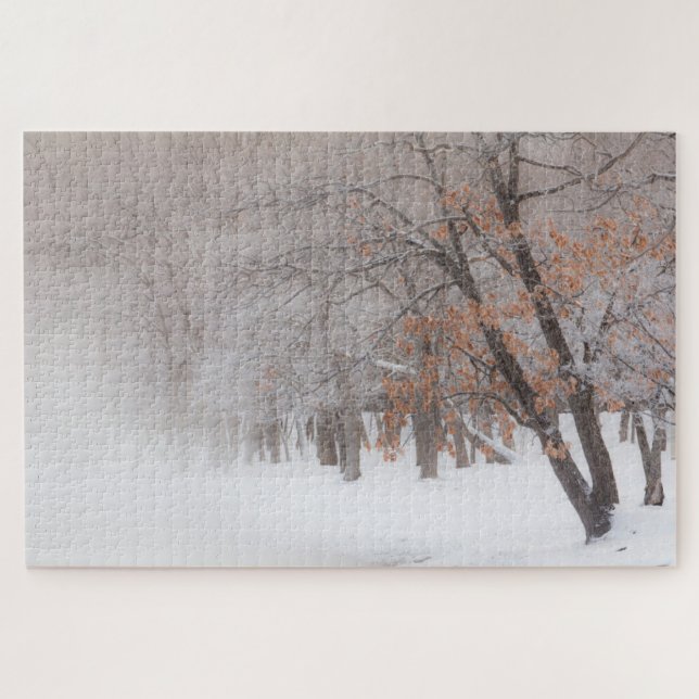 Winter Snow | Lake Kussharo Jigsaw Puzzle (Horizontal)