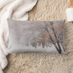 Winter Snow Lake Kussharo Lumbar Cushion