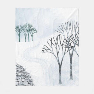 Winter Snow Landscape Art Fleece Blanket
