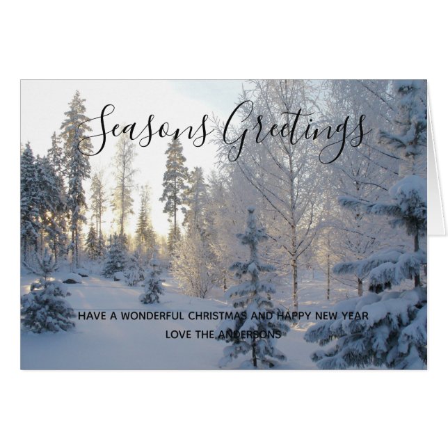 Winter Snow Landscape Christmas Photo Personalised (Front Horizontal)
