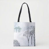 Winter Snow Landscape Painting Tote Bag (Front)