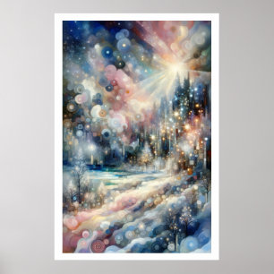 Winter Snow Magic & Wonder Abstract Impressionist Poster