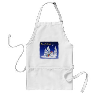 Winter Snow Man Peace on Earth Standard Apron