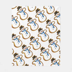 Winter Snow Man Snowman Christmas Hanukkah Holiday Fleece Blanket