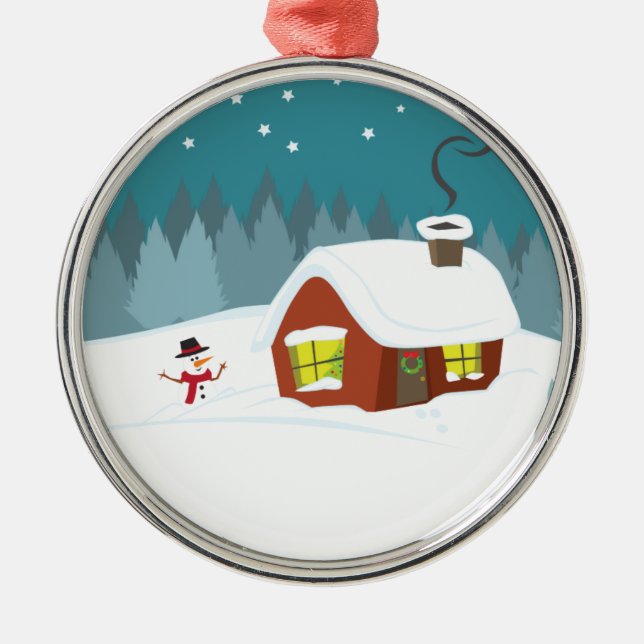 Winter Snow Metal Tree Decoration (Front)