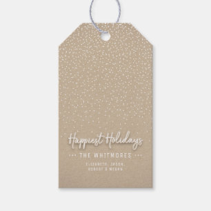 Winter Snow Modern Happy Holidays Gift Tags