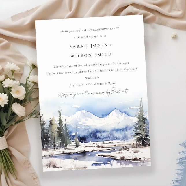 Winter Snow Mountain Ski Landscape Engagement Invitation (Creator Uploaded)