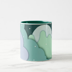 Winter Snow Mountain Two-Tone Coffee Mug