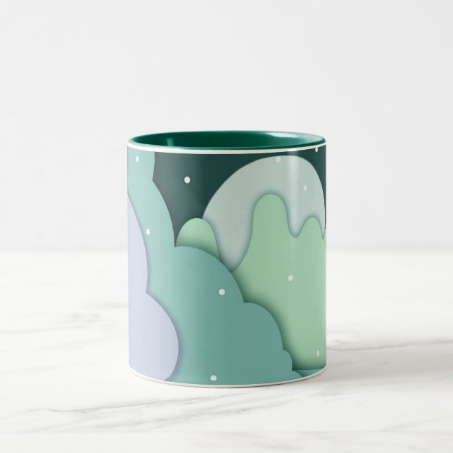 Winter Snow Mountain  Two-Tone Coffee Mug (Center)