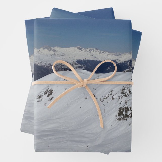 Winter Snow Mountains Photograph  Wrapping Paper S (In situ)