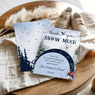 Winter Snow Much Arctic Bear Owl Thank You Card