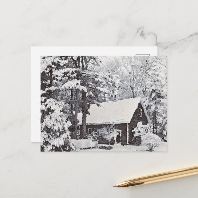 Winter Snow on the Farm Postcard (Front/Back In Situ)