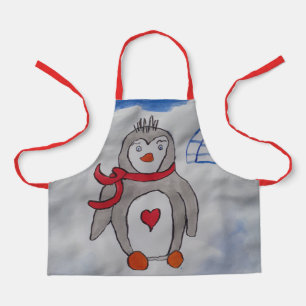 Winter Snow Penguin Apron
