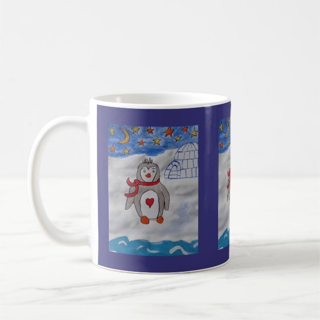 Winter Snow Penguin Mug (Left)