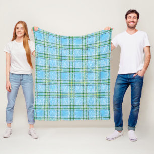 Winter Snow Plaid Tartan Design Fleece Blanket