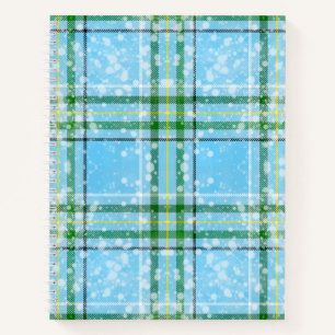 Winter Snow Plaid Tartan Design Notebook