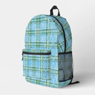 Winter Snow Plaid Tartan Design Printed Backpack