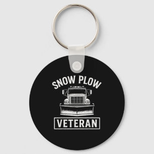 Winter Snow Plow Driver Retired Funny Snowplow Vet Key Ring