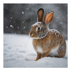 Winter Snow Rabbit Photo Print