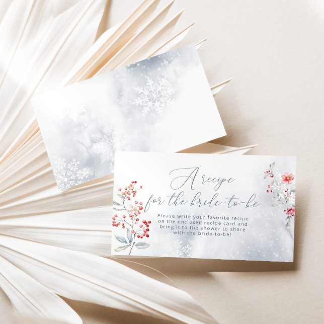 Winter snow Recipe for the bride to be Enclosure Card (Creator Uploaded)