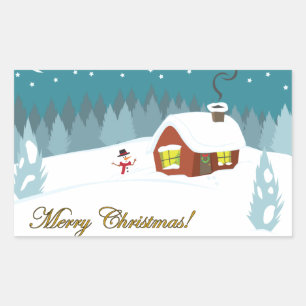 Winter Snow Rectangular Sticker