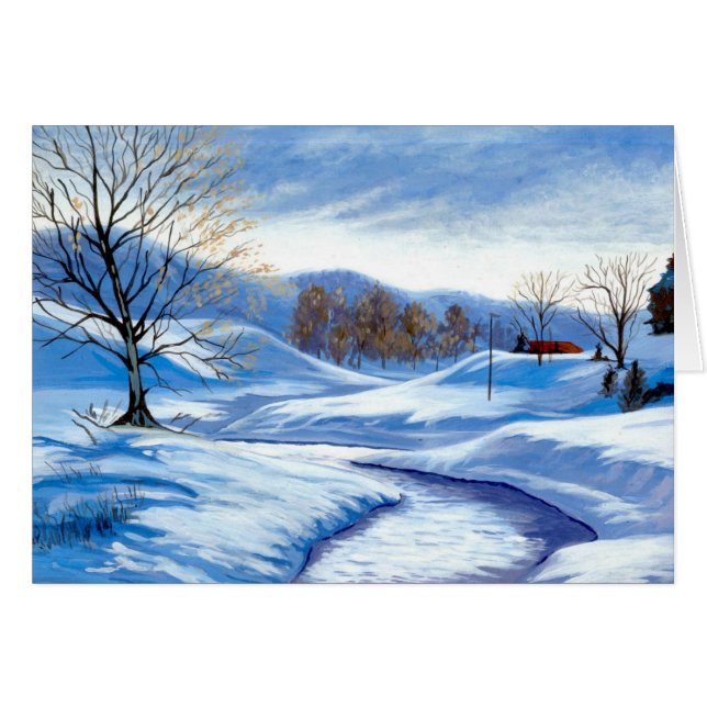 Winter Snow Road Note Card (Front Horizontal)