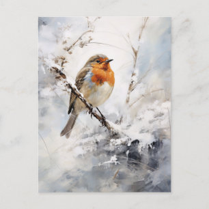 Winter Snow Robin Postcard