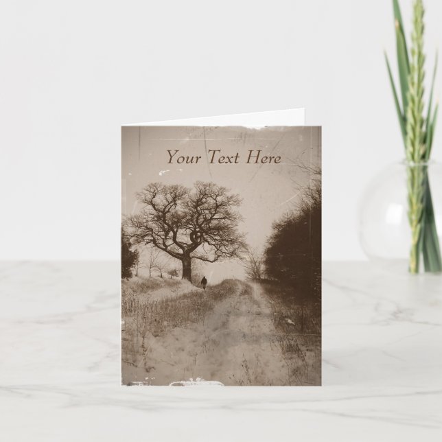 winter snow scene original photographic holiday card (Front)