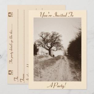 winter snow scene original photographic invitation