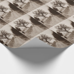 winter snow scene photographic art wrapping paper