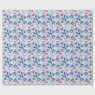 Winter Snow Skiing Snowman Gift/Christmas Wrap Wrapping Paper