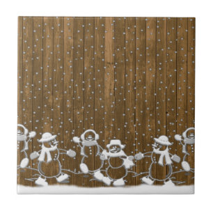 Winter Snow Snowman Peace Love Destiny Ceramic Tile