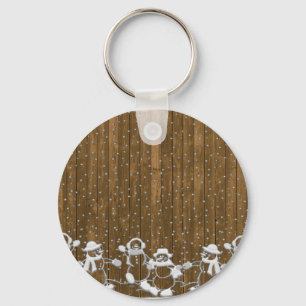 Winter Snow Snowman Peace Love Destiny Key Ring