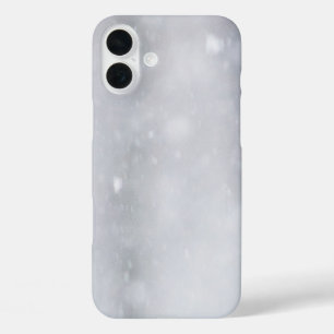 Winter Snow sparkly black and White iPhone 16 Plus Case