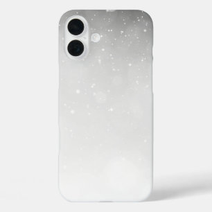 Winter Snow sparkly black and White iPhone 16 Plus Case