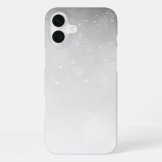 Winter Snow sparkly black and White iPhone 16 Plus Case