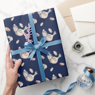 Winter Snow Sparrow Watercolor Hand-painted Wrapping Paper