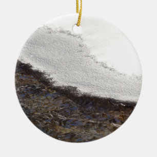 Winter Snow Stream Stripes Ceramic Tree Decoration