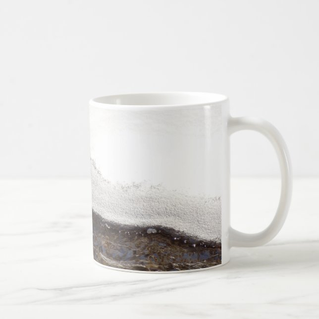 Winter Snow Stream Stripes Coffee Mug (Right)