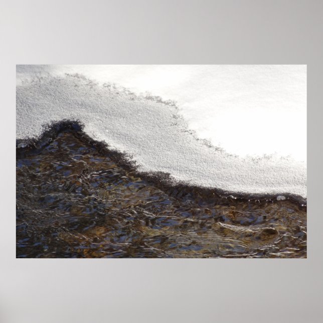 Winter Snow Stream Stripes Poster (Front)