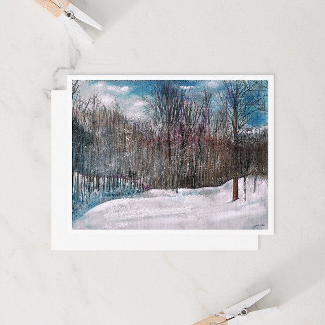 Winter Snow Trees Scene Greeting (Winter Snow Trees Scene Greeting by Jenn Steffen Art for Jenn's Emporium.)