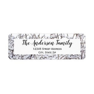 Winter Snow White Background -Return Address Label Return Address Label