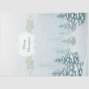 Winter Snow White Forest Landscape Christmas Tissue Paper