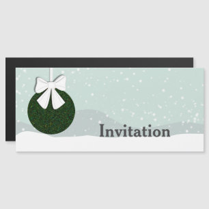 Winter snow with Christmas bulb Magnetic Invitation