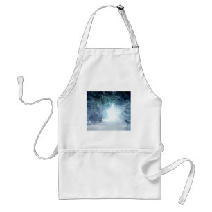 Winter Snow with Wolves in Evergreen Forest Standard Apron