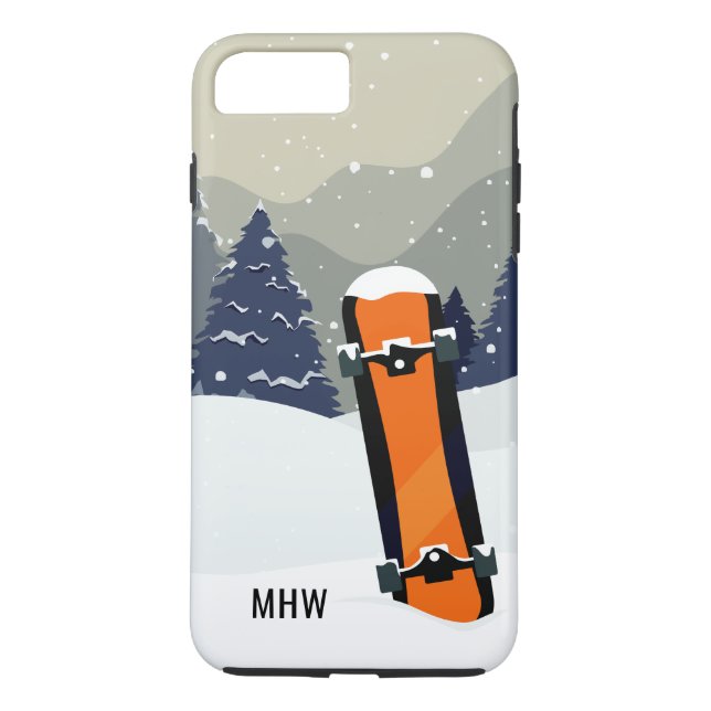 Winter Snowboard custom monogram phone cases (Back)