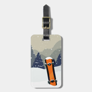 Winter Snowboarding custom luggage tag